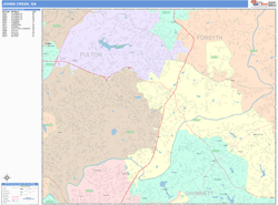 Johns Creek Wall Map Color Cast Style 2024